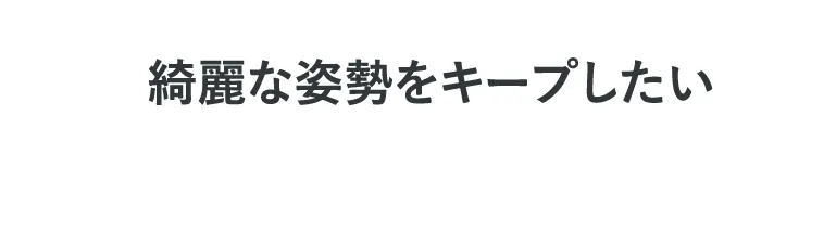綺麗な姿勢をキープしたい